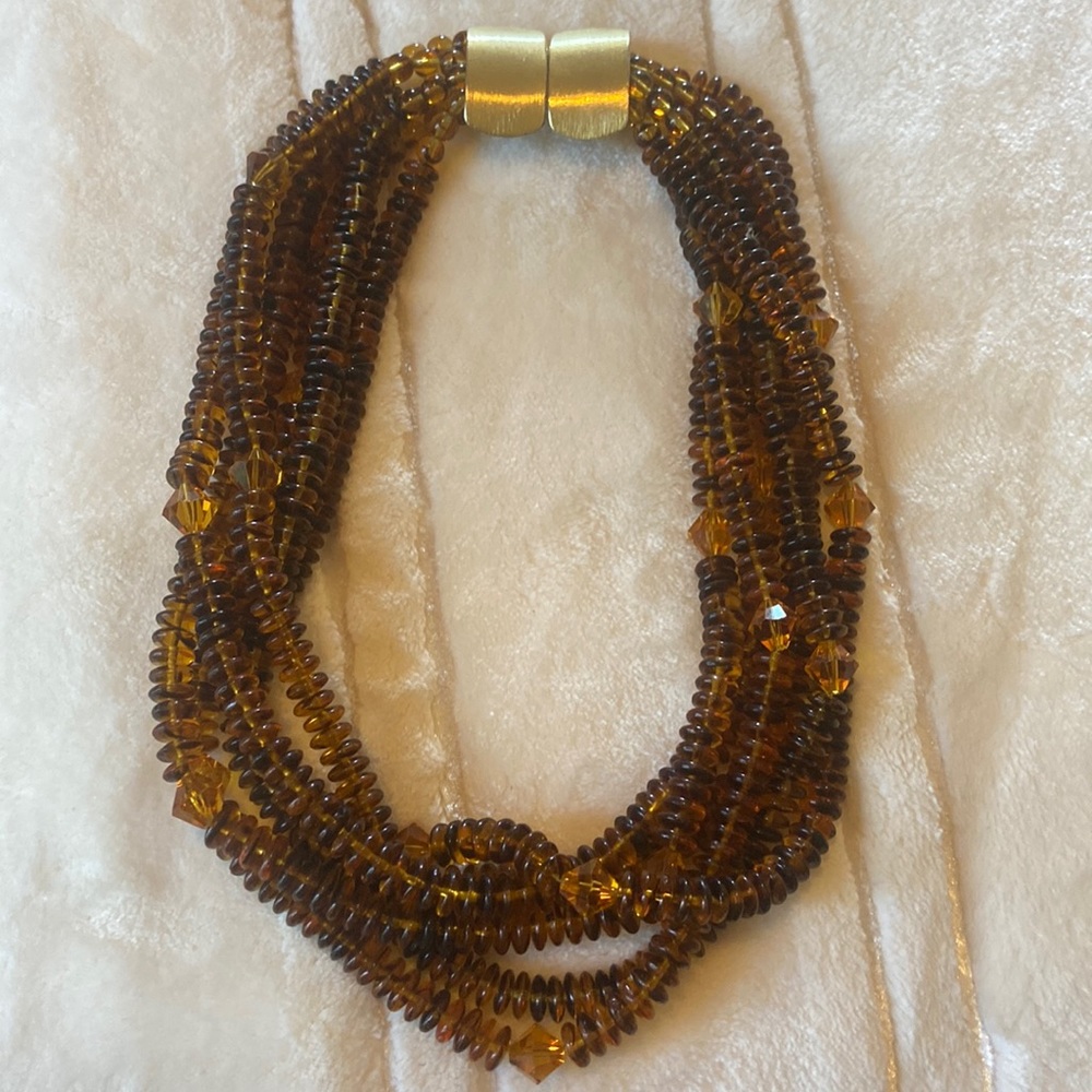 Jay Feinberg Amber disk multi strand necklace